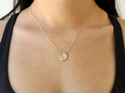 14K Tree Ring Necklace