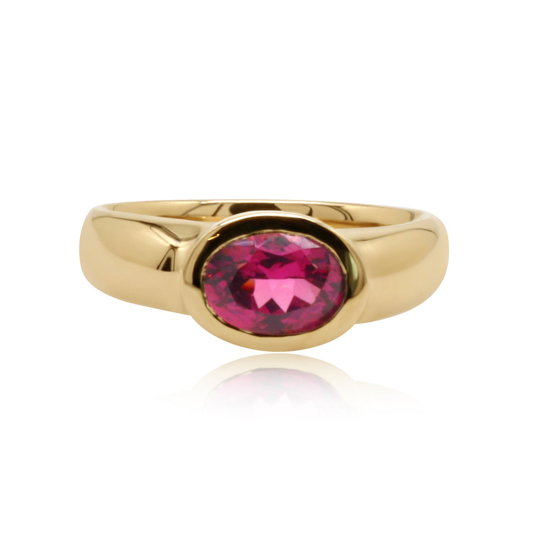 Comet Raspberry Garnet Ring