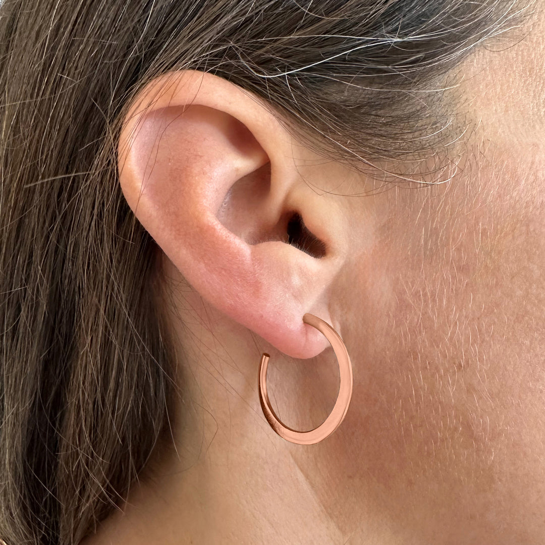 Medium Crescent Hoop Earrings 14K Gold