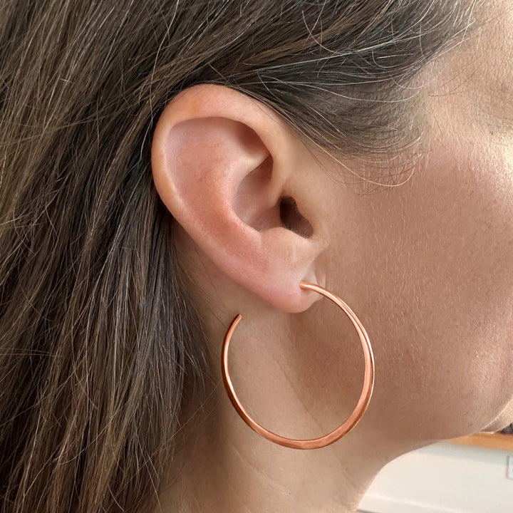 Extra-Large Crescent Hoop Earrings 14K Gold