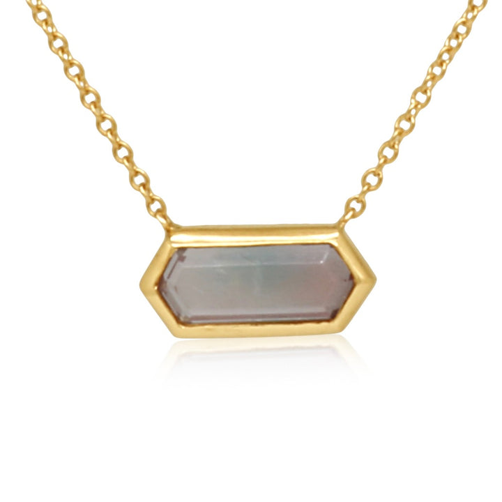 Oregon Sunstone Elongated Hexagon Necklace