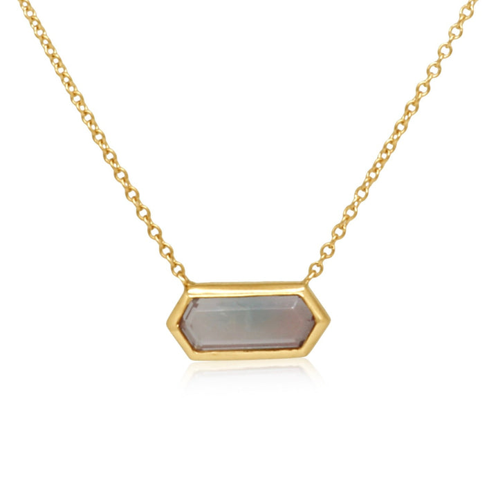 Oregon Sunstone Elongated Hexagon Necklace