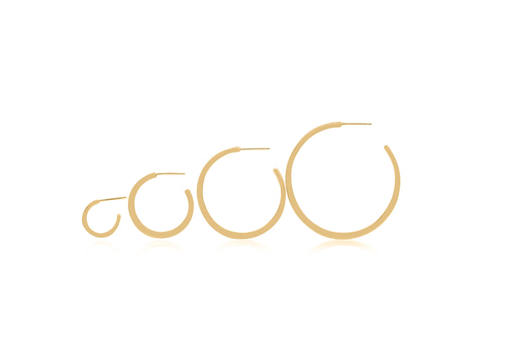 Small Crescent Hoop Earrings 14K Gold