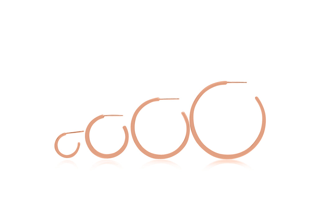 Large Crescent Hoop Earrings 14K Gold