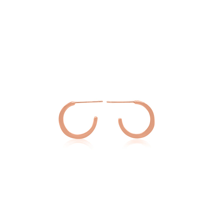 Small Crescent Hoop Earrings 14K Gold