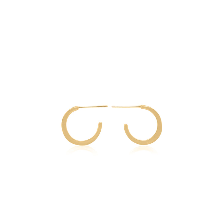 Small Crescent Hoop Earrings 14K Gold