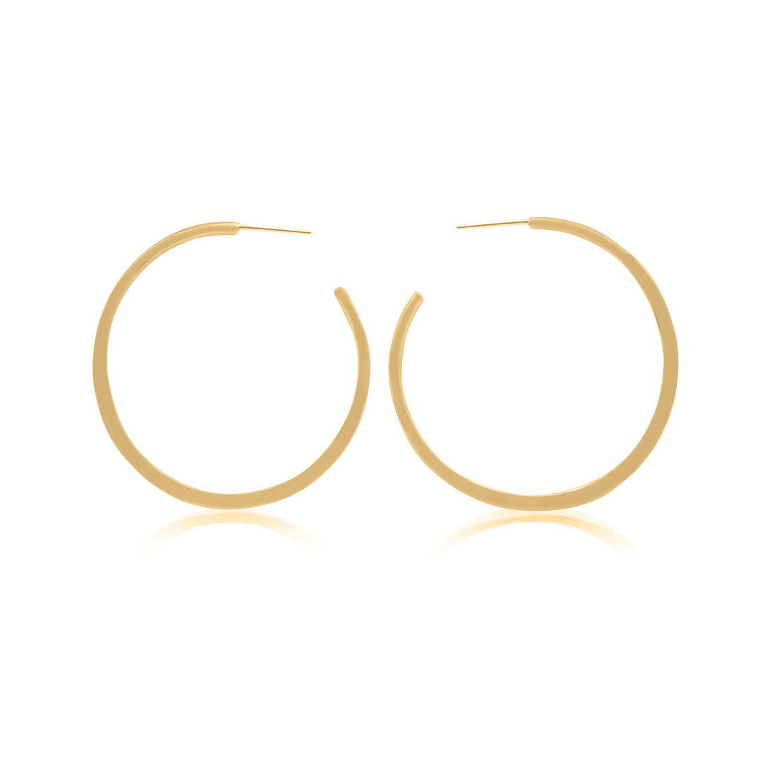 Extra-Large Crescent Hoop Earrings 14K Gold