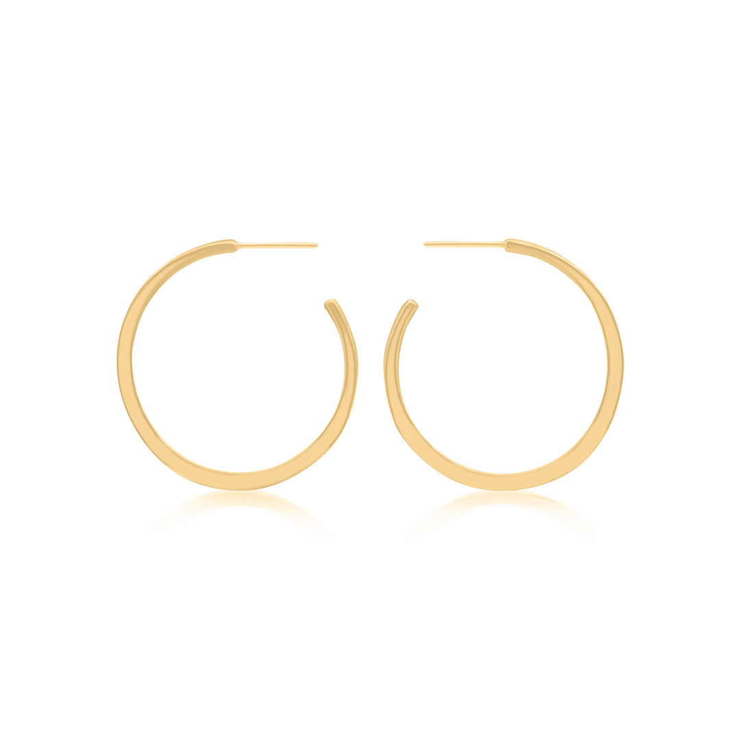 Large Crescent Hoop Earrings 14K Gold