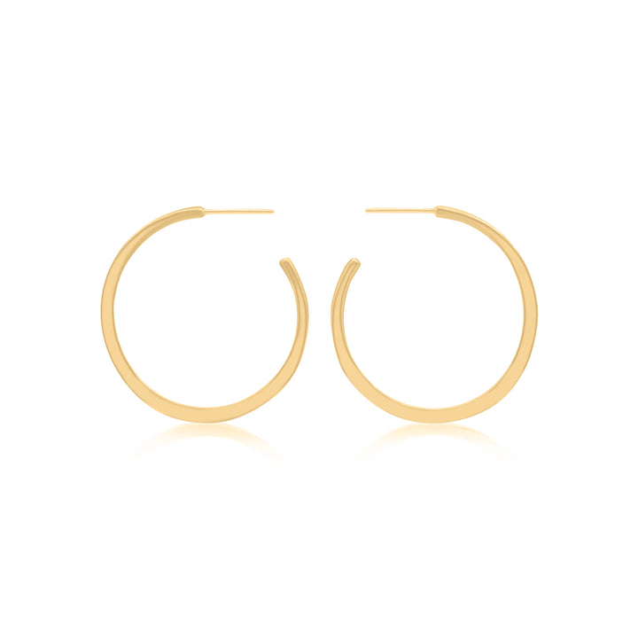Large Crescent Hoop Earrings 14K Gold