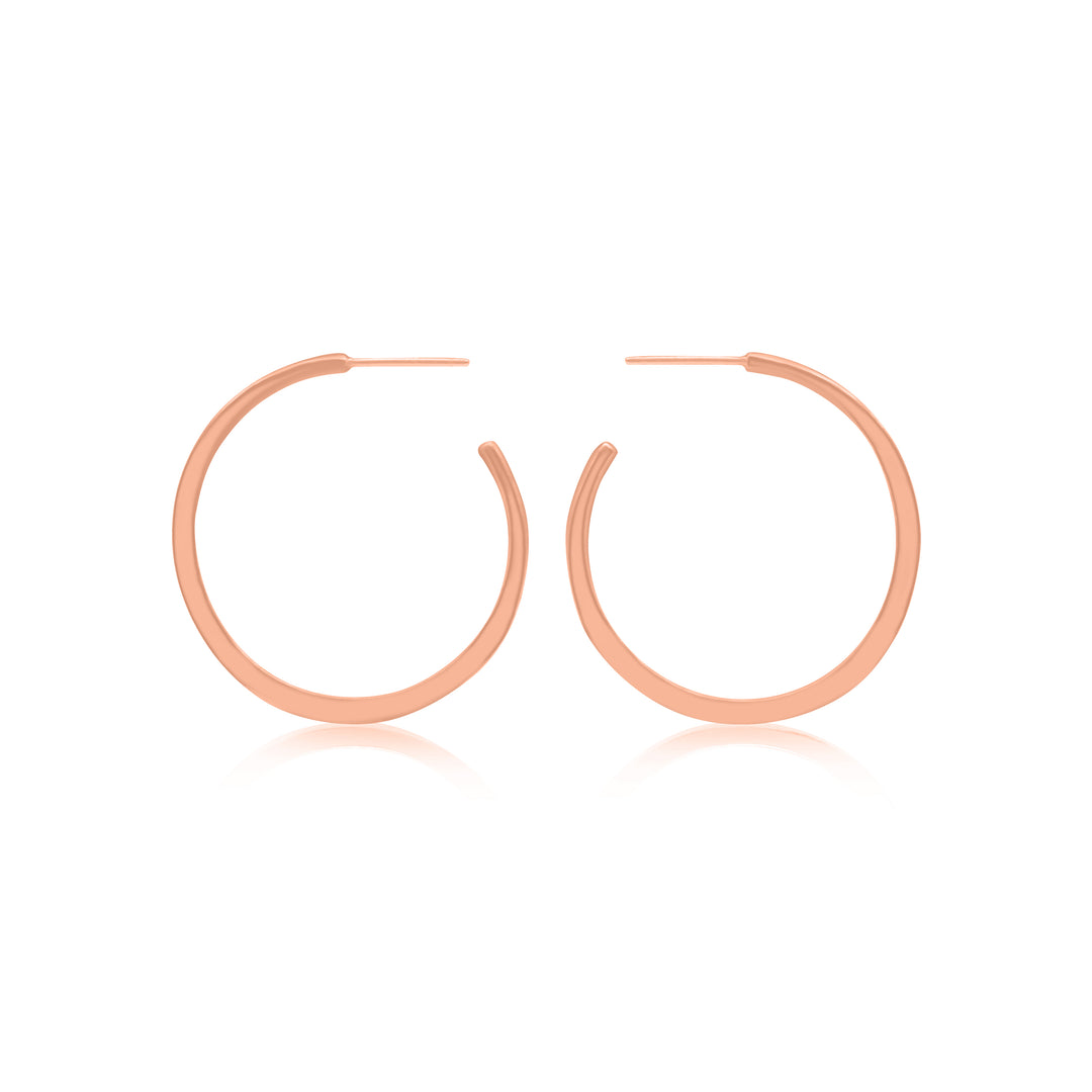 Large Crescent Hoop Earrings 14K Gold