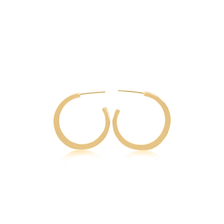 Medium Crescent Hoop Earrings 14K Gold