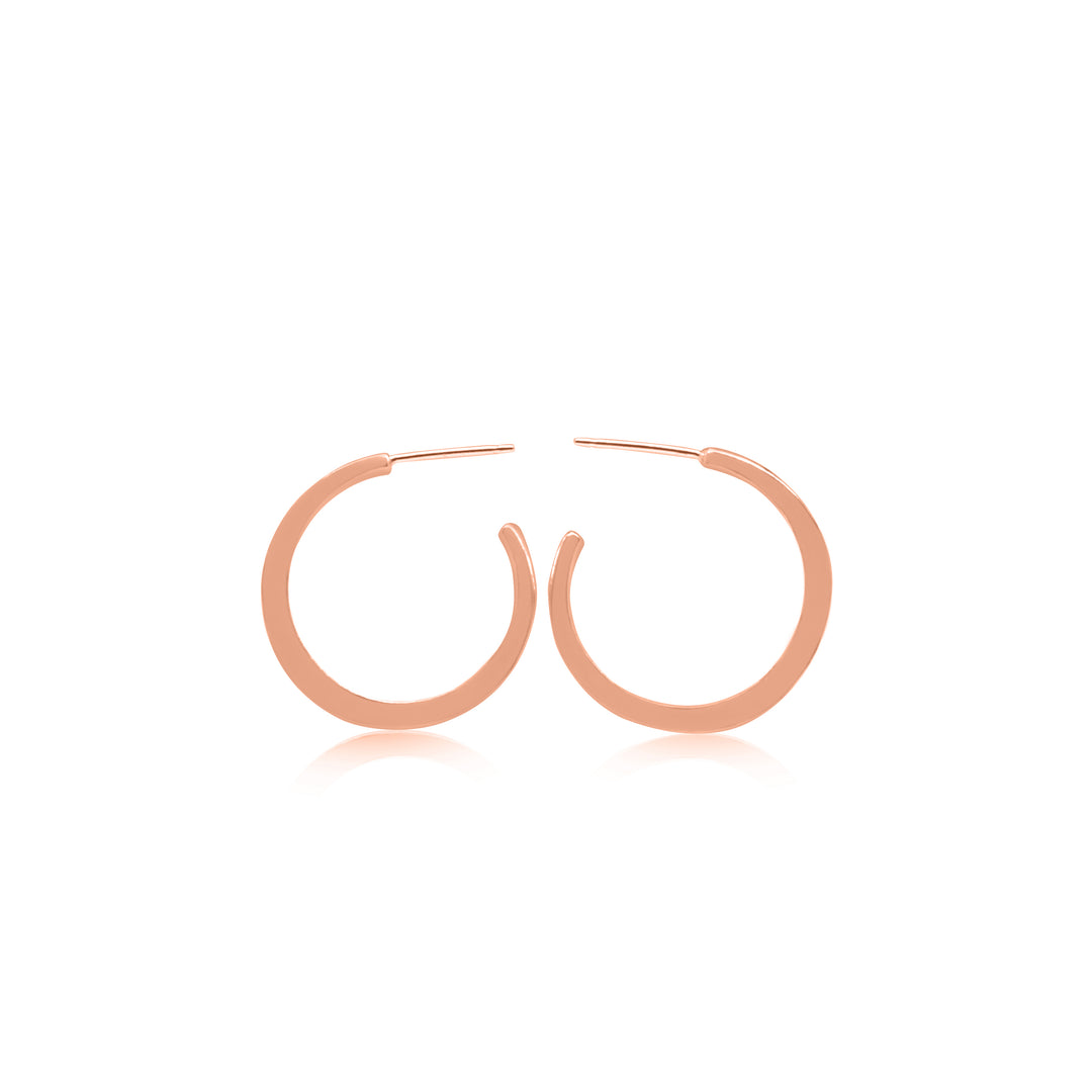 Medium Crescent Hoop Earrings 14K Gold