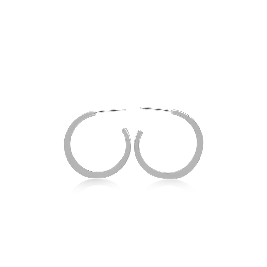 Medium Crescent Hoop Earrings 14K Gold