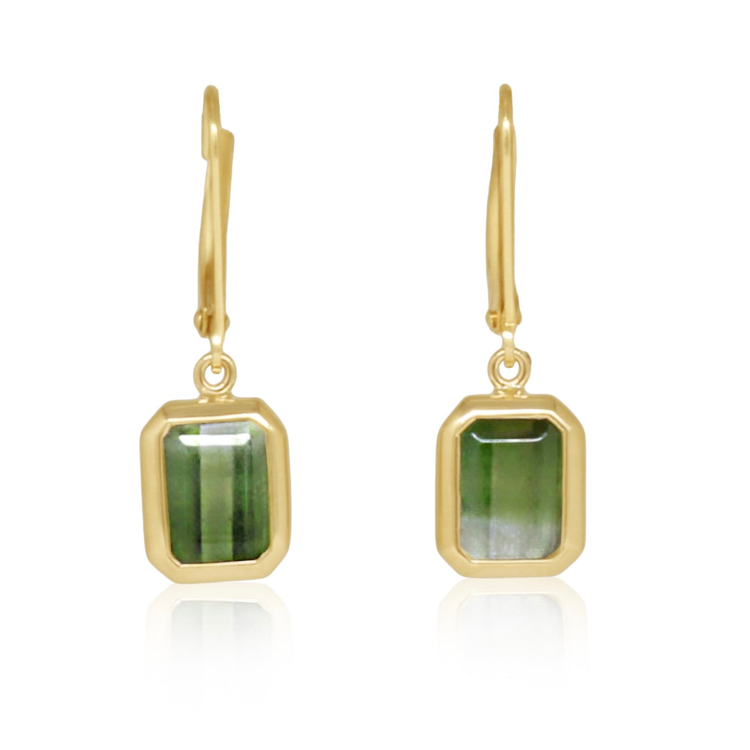 Ombre Green Tourmaline Earrings
