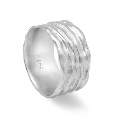 Waterfalls White Gold Extra-Wide Band