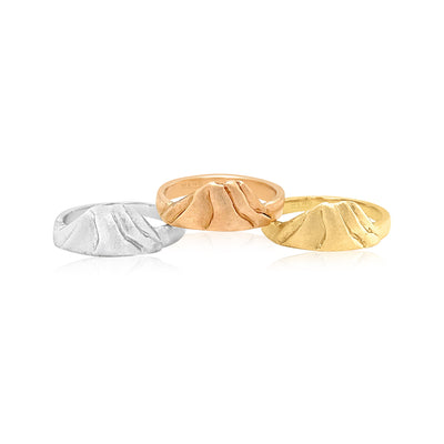 Rainier Rings in Sterling or White Gold, Rose Gold, and Yellow Gold