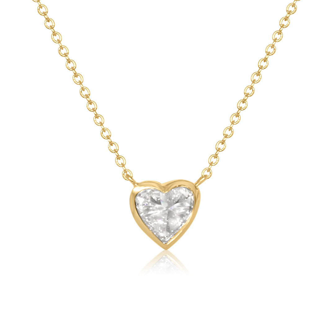 Bezel set heart diamond