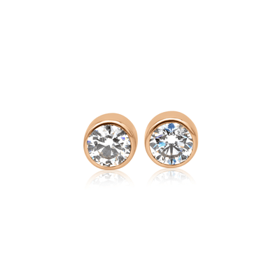Stud Muffin Earrings Red Gold Half Carat
