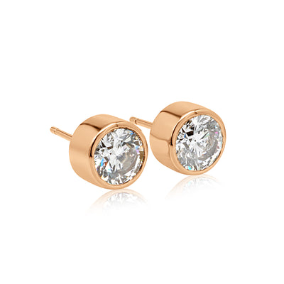 Stud Muffin Earrings Red Gold Half Carat