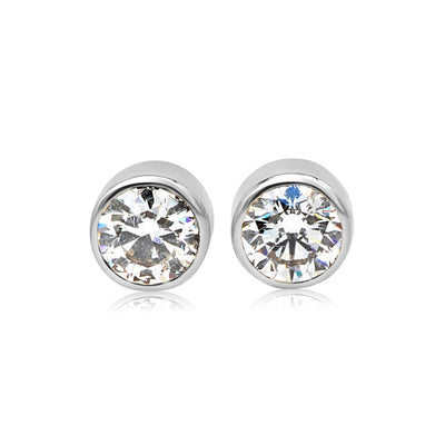 Stud Muffin Earrings White Gold 2 Carat