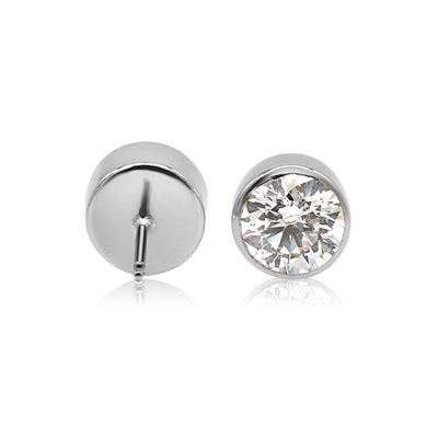 Stud Muffin Earrings White Gold 2 Carat
