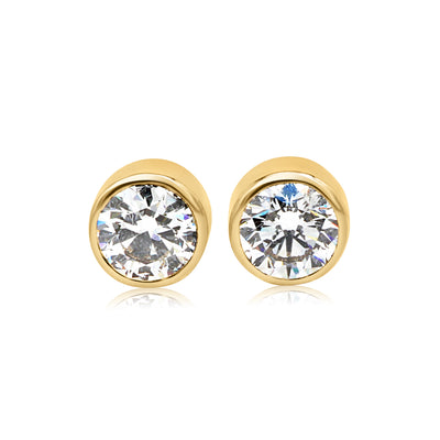 Stud Muffin Earrings Yellow Gold Half Carat