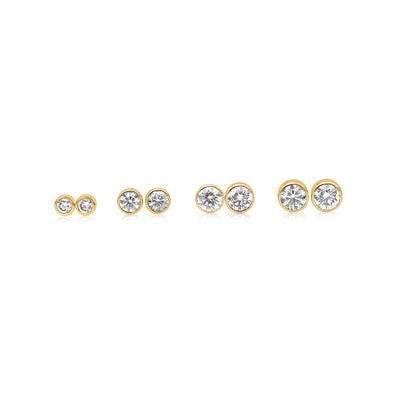 Stud Muffin Earrings Yellow Gold Half Carat