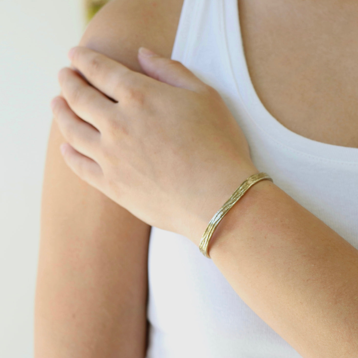 Roots Yellow Gold Cuff Bracelet