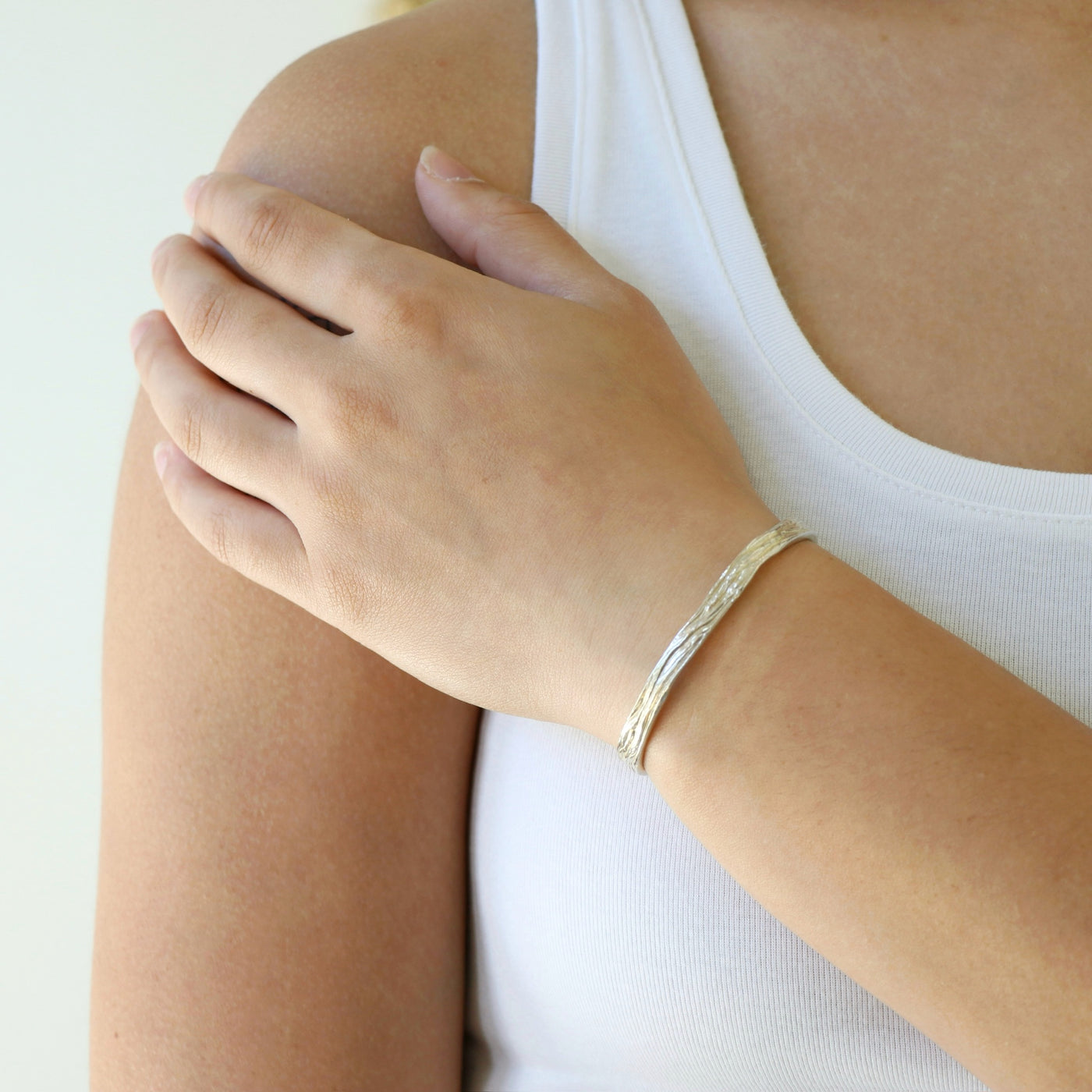 Roots Silver Cuff Bracelet