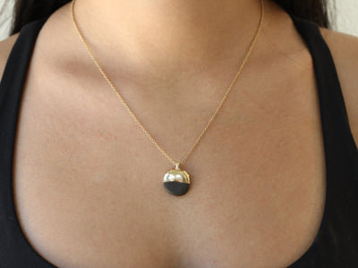 Gold Dipped Pebble Necklace #1