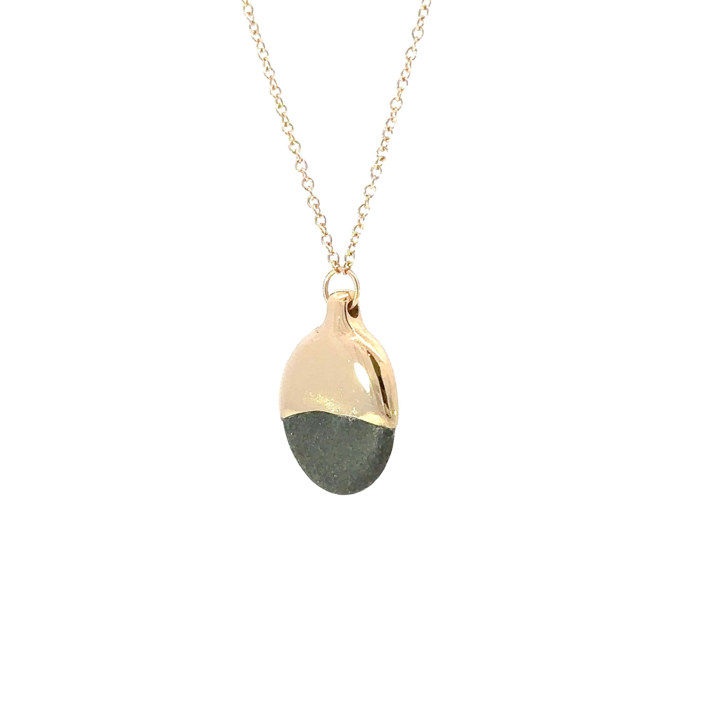 Gold Dipped Pebble Necklace #4