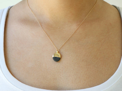 Gold Dipped Pebble Necklace #4