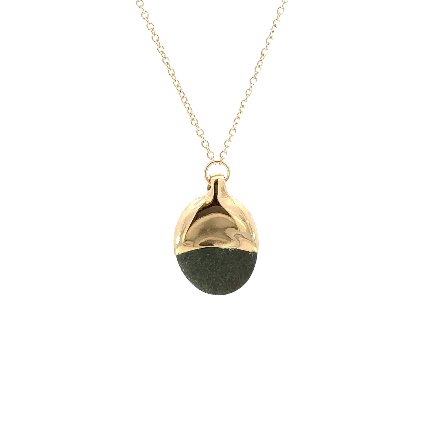 Gold Dipped Pebble Necklace #4