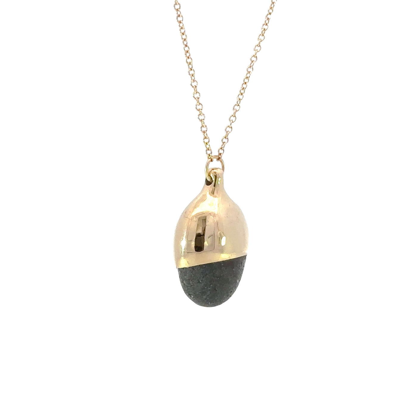 Gold Dipped Pebble Necklace #3