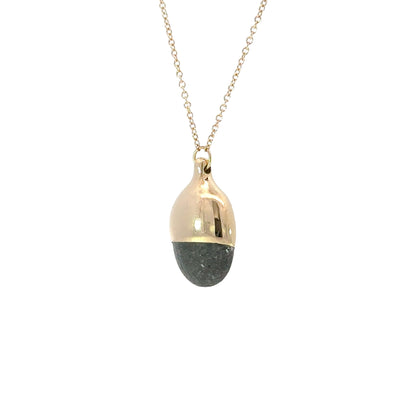 Gold Dipped Pebble Necklace #3