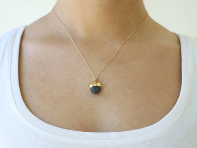 Gold Dipped Pebble Necklace #3