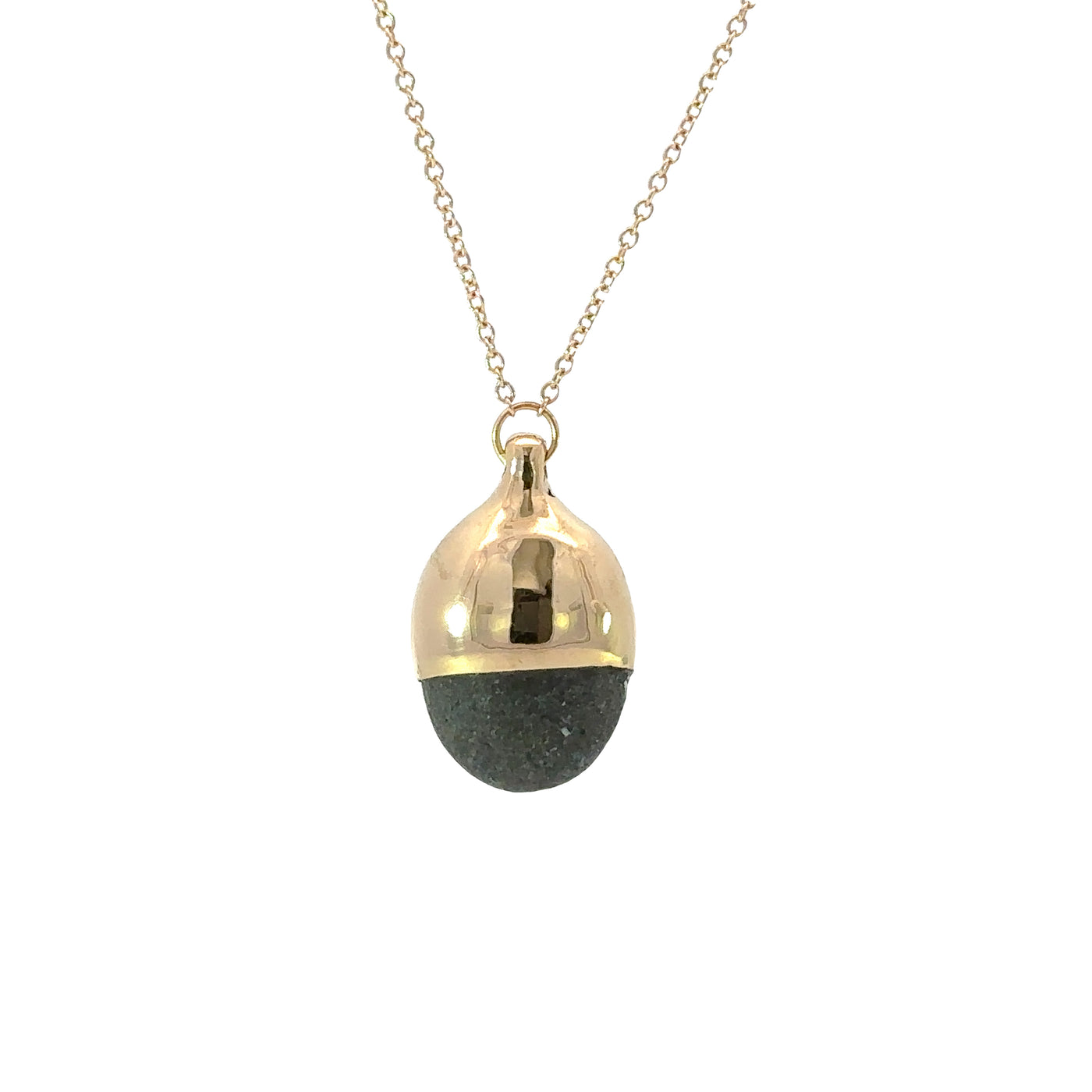 Gold Dipped Pebble Necklace #3