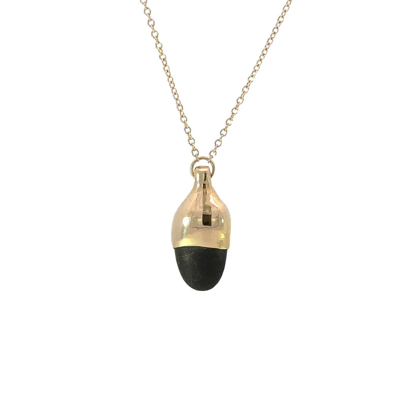 Gold Dipped Pebble Necklace #7