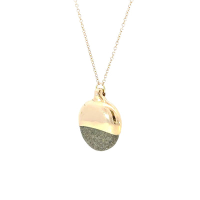 Gold Dipped Pebble Necklace #6