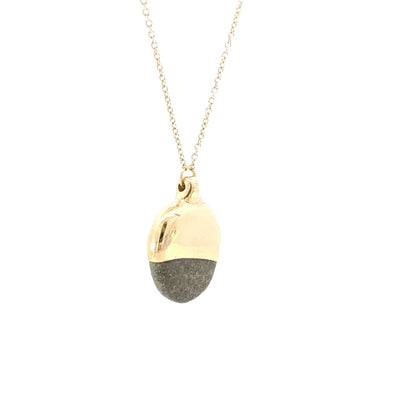 Gold Dipped Pebble Necklace #6