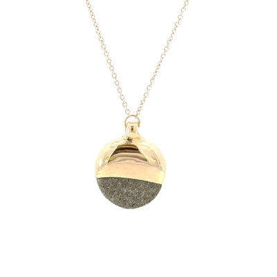 Gold Dipped Pebble Necklace #6