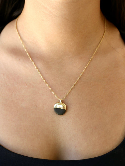 Gold Dipped Pebble Necklace #1