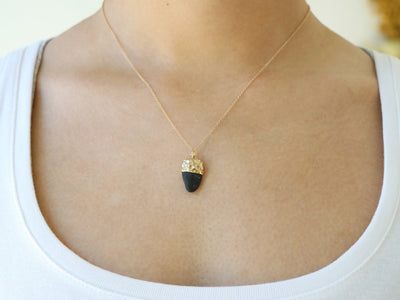 Gold Dipped Pebble Necklace #2