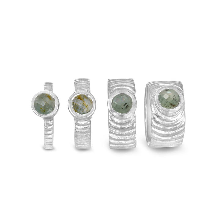 Douglas Fir White Gold Thin with Montana Sapphire