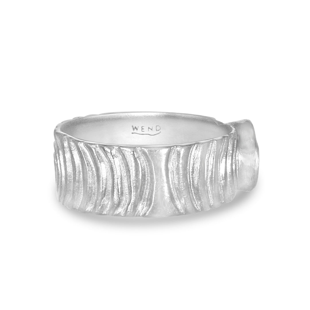 Douglas Fir White Gold Wide with Lab-Created Diamond