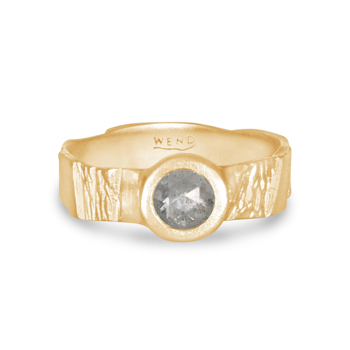 Pathways Yellow Gold Medium with Rustic Diamond