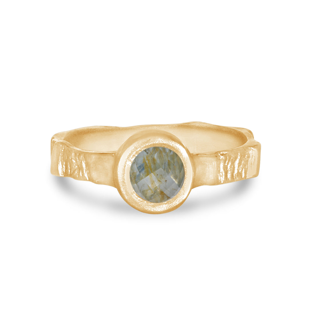 Pathways Yellow Gold Thin with Montana Sapphire