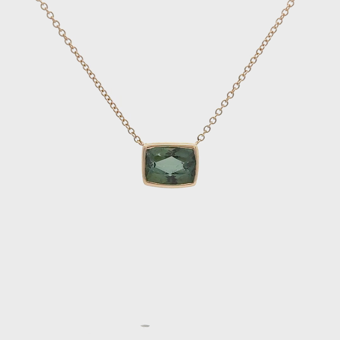 Teal Tourmaline Necklace