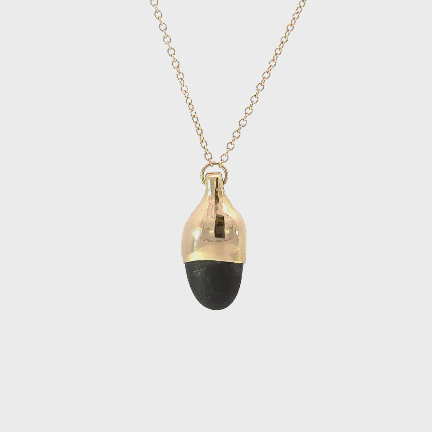 Gold Dipped Pebble Necklace #7