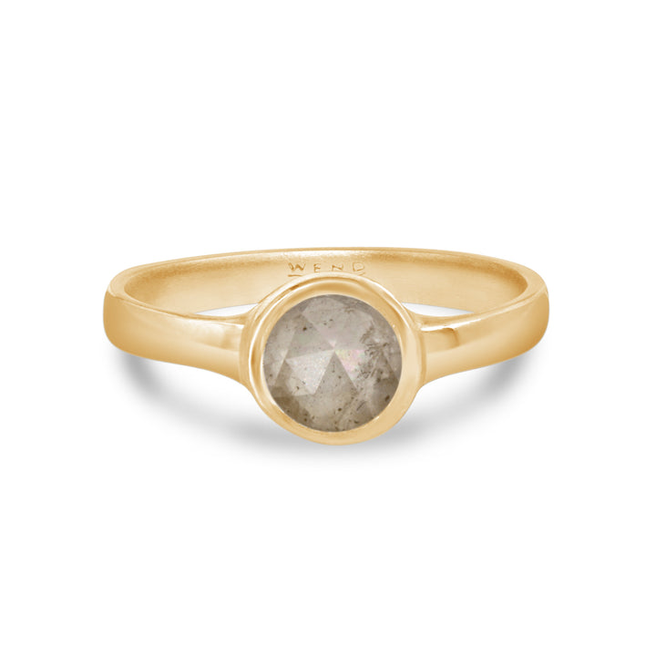 Smooth Yellow Gold Thin with Rustic Diamond